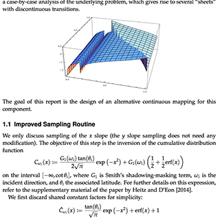 An Improved Sampling Routine for the Distribution of Visible Normals on Gaussian Random Surfaces